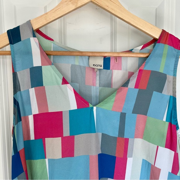 ECRU STYLE Multi-colored Silk Tank (M) - Picture 1 of 9
